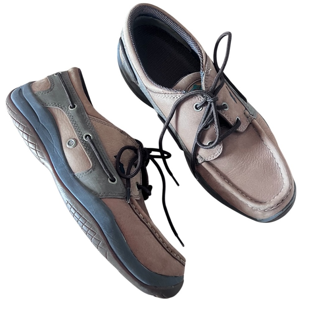 Georgia Boot Men’s Boat Style Work Shoe Tan size 10.5 EUC